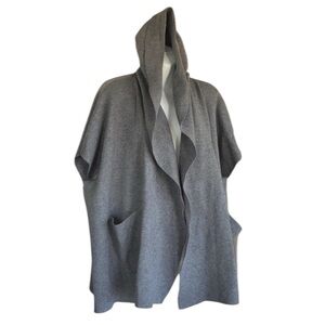 THE LIFESTYLED CO Oversized Gray Women's Hoodie Cardigan Sweater, Pockets M